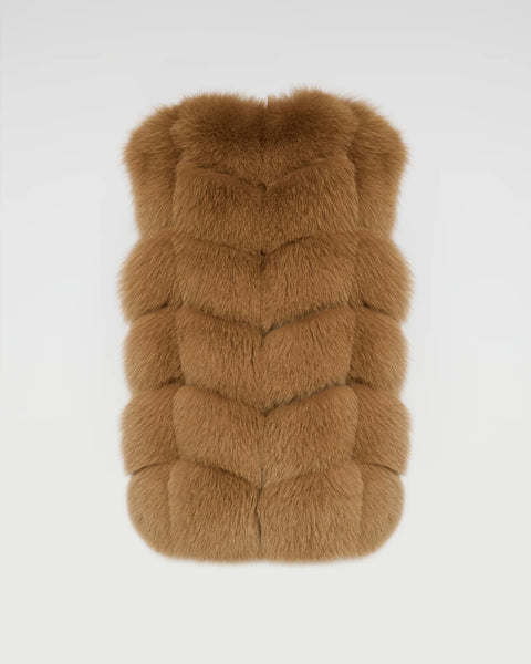 Gilet in volpe senza maniche