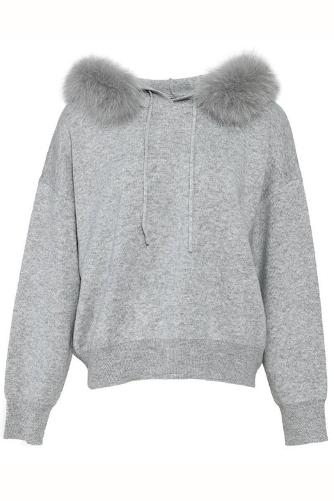 Grauer Kapuzenpullover