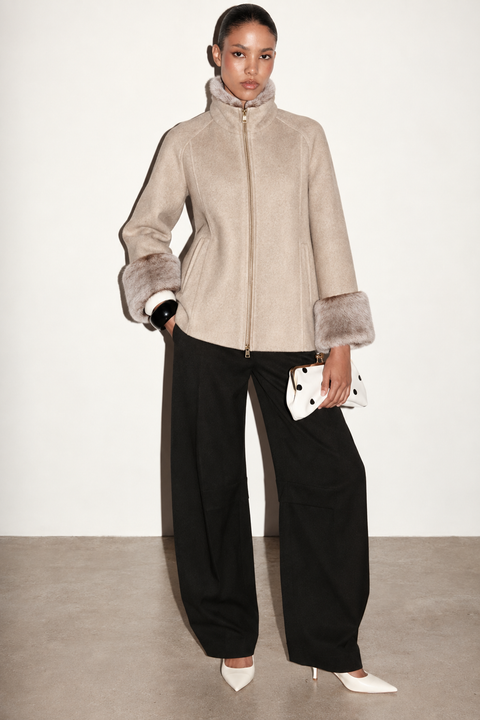 Kort kashmirjacka med päls