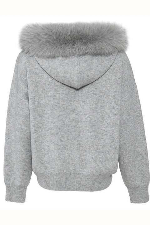 Grauer Kapuzenpullover