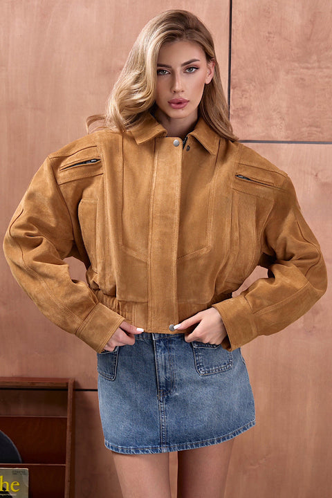 Chaqueta corta de ante
