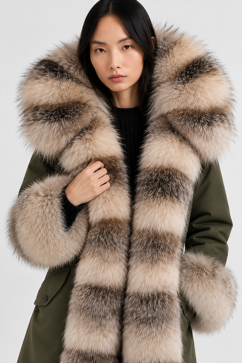 Parka forrada de piel de zorro