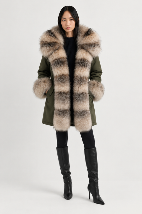 Parka forrada de piel de zorro