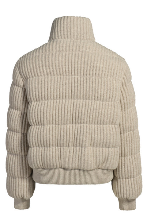 Parka in lana imbottito con pelliccia