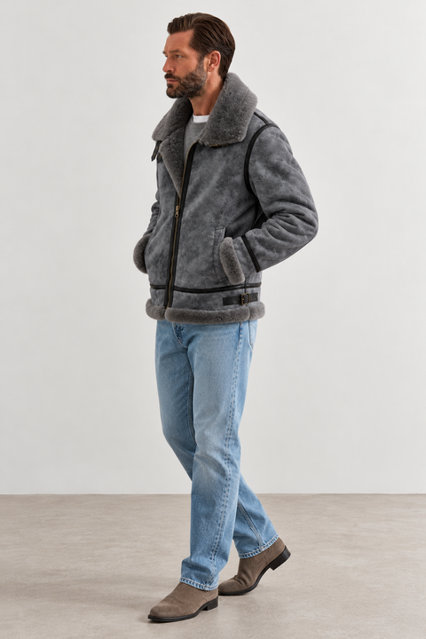 Herrenjacke aus echtem Lammfell