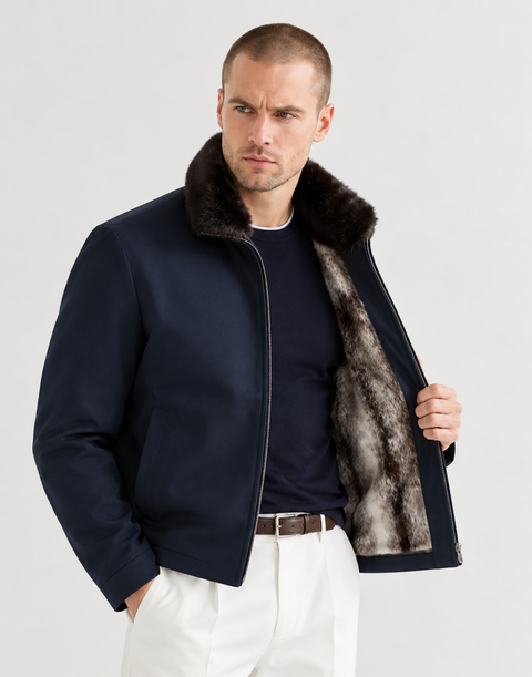Herrenjacke mit Nerzpelzfutter