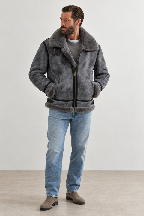 Herrenjacke aus echtem Lammfell