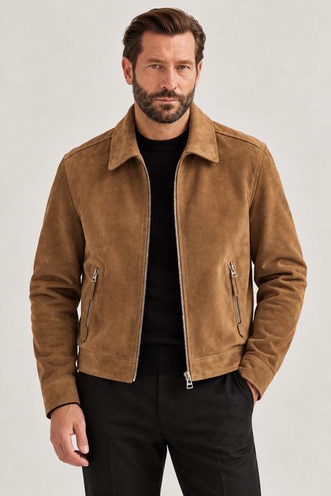 Herrenjacke aus echtem Lammleder