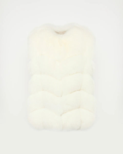Gilet in volpe senza maniche