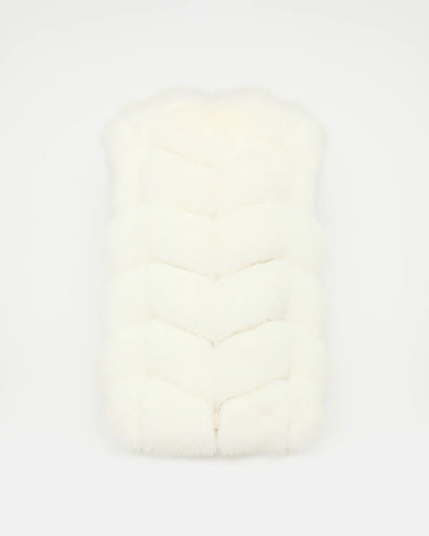 Gilet in volpe senza maniche