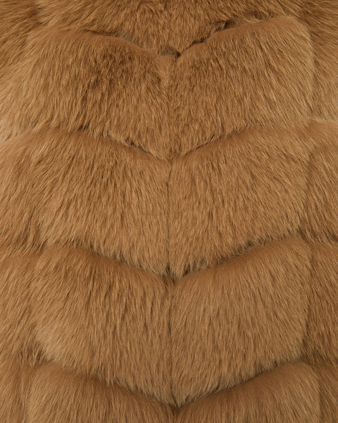 Gilet in volpe senza maniche