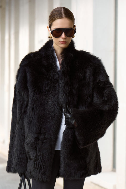 Manteau en peau lainée
