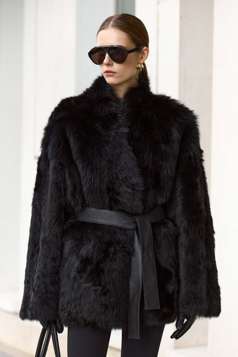 Manteau en peau lainée