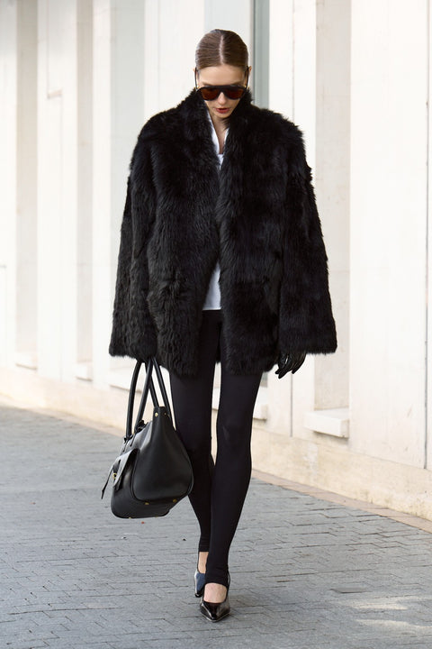 Manteau en peau lainée