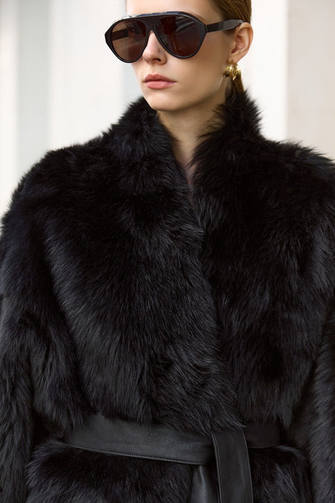Manteau en peau lainée