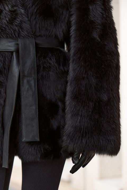 Manteau en peau lainée