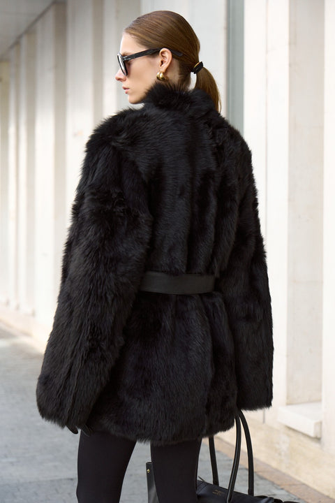 Manteau en peau lainée