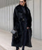 Long Black Shearling Coat