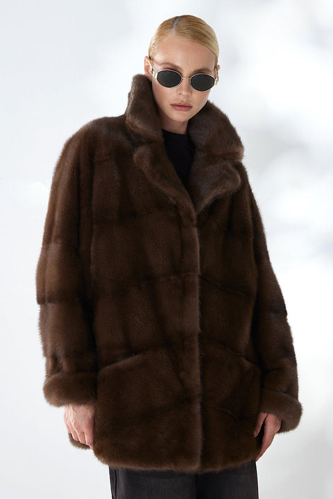 Short Brown Mink Fur Coat