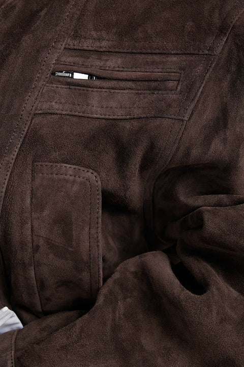 Cropped Chocolate Suede Jacket