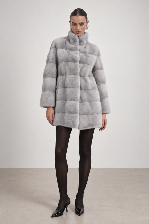 Cappotto in visone grigio