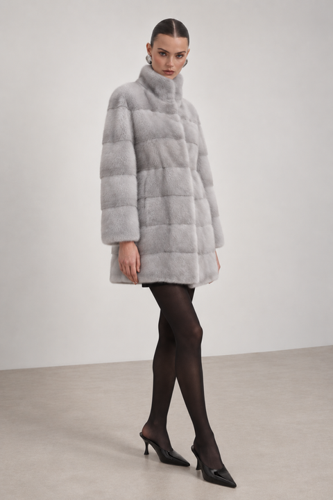 Cappotto in visone grigio