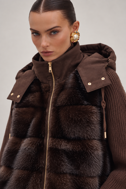 Hooded Cashmere and Mink Jacket