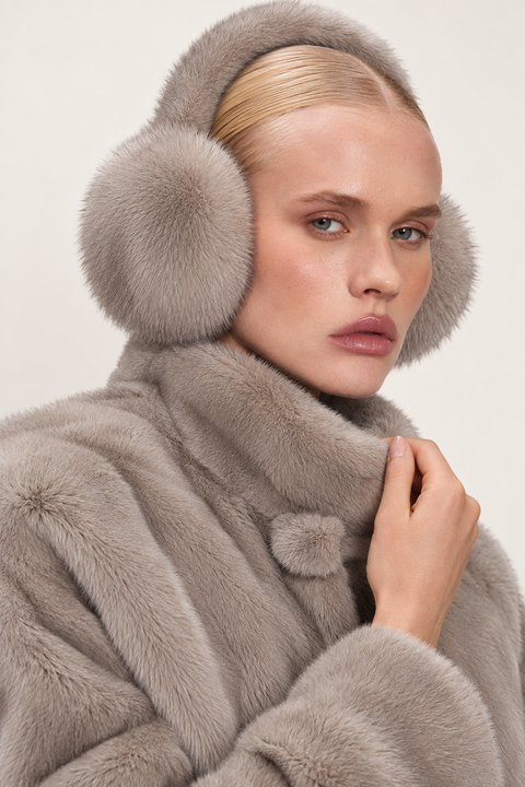 Grey Mink Earmuffs