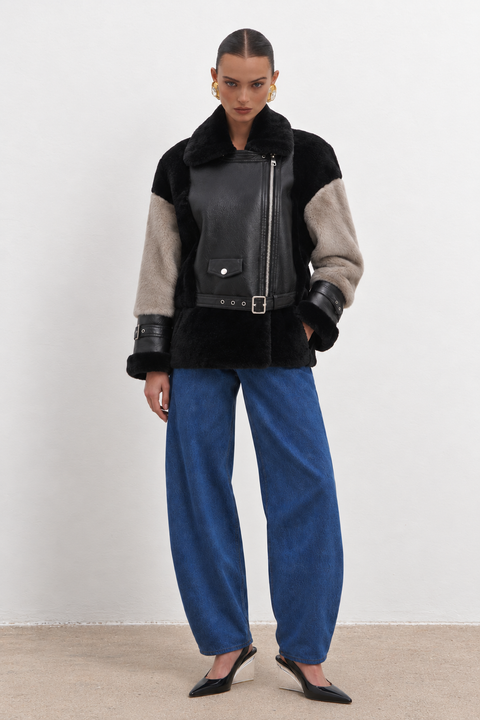 Lambskin Jacket with Mink Fur