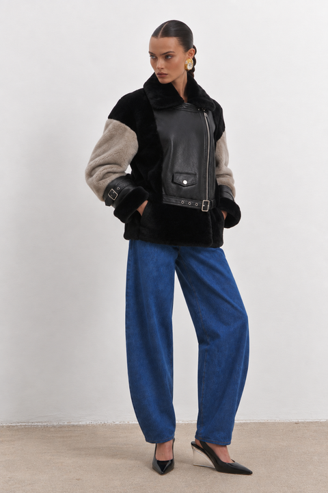 Lambskin Jacket with Mink Fur