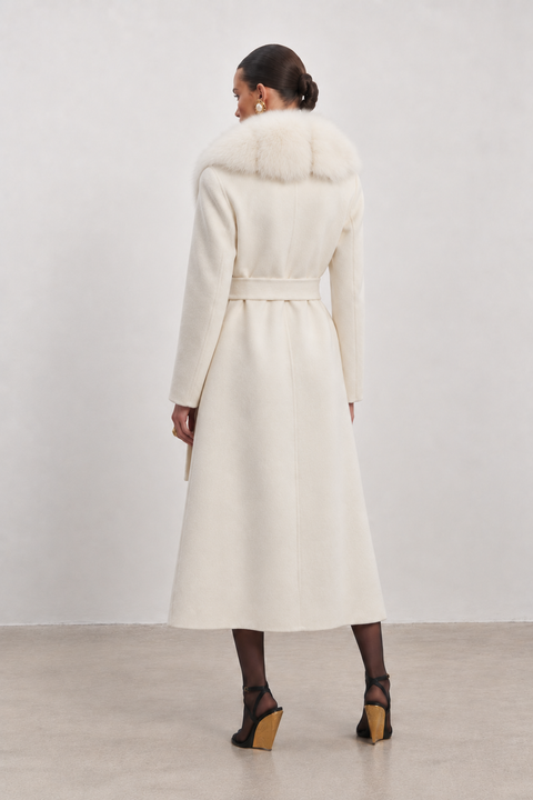 Off-White Cashmere Coat & Fur