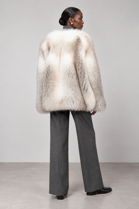 Crossed Fox Fur Coat