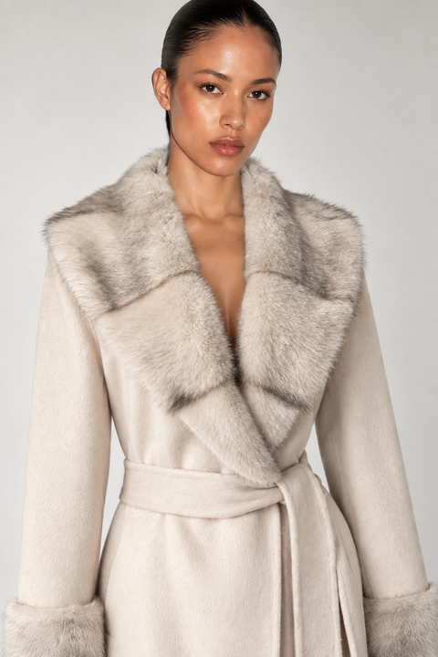 Cashmere Coat with Mink