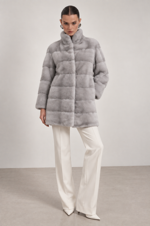 Cappotto in visone grigio