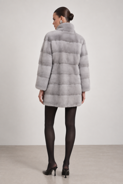 Cappotto in visone grigio