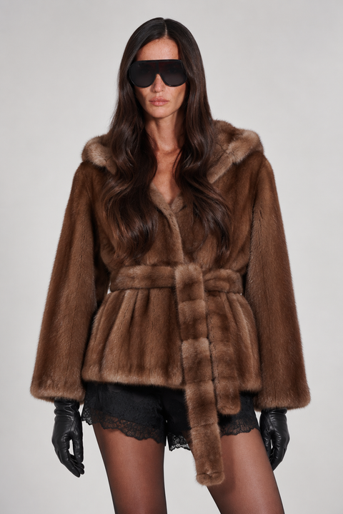 Hooded Mink Fur Jacket