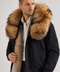 Men Short Lined Fur Parka