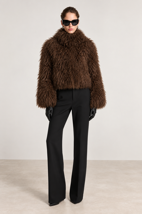 Manteau court en fourrure mongole