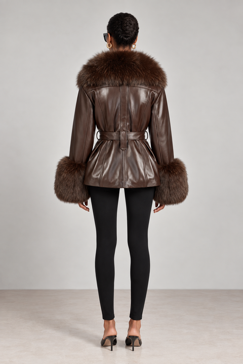 Allegra schwarze Lederjacke