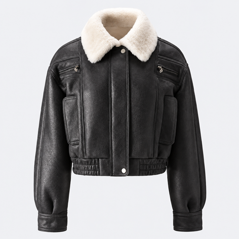 Cropped Shearling Jacket