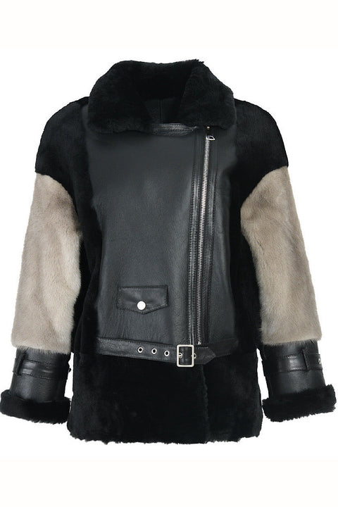 Lambskin Jacket with Mink Fur