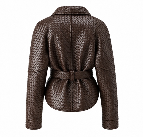 Woven Leather Jacket