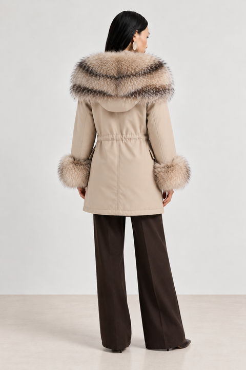 Parka doublée en fourrure de renard