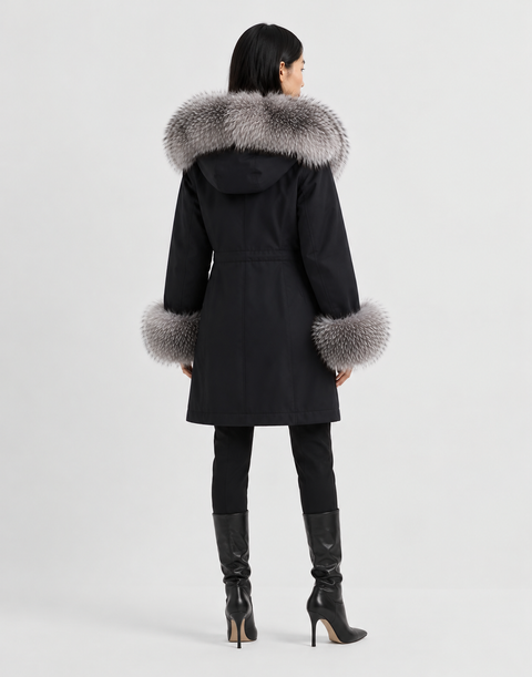 Parka forrada de piel de zorro