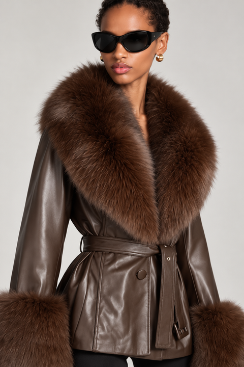 Allegra schwarze Lederjacke
