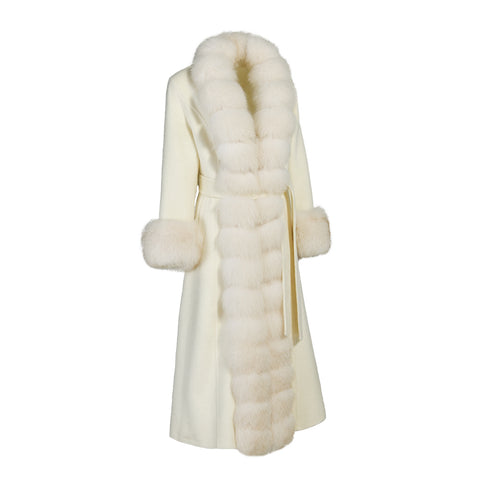 Cashmere Coat with Fur