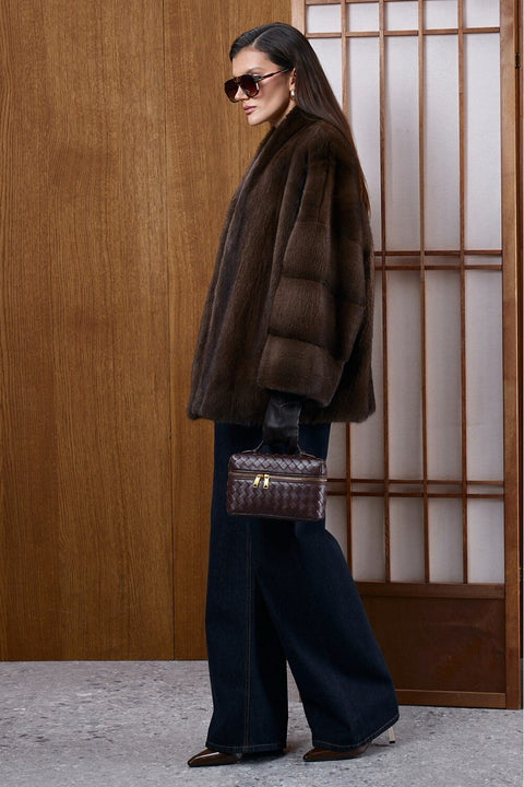 Short Genuine Mink Cape