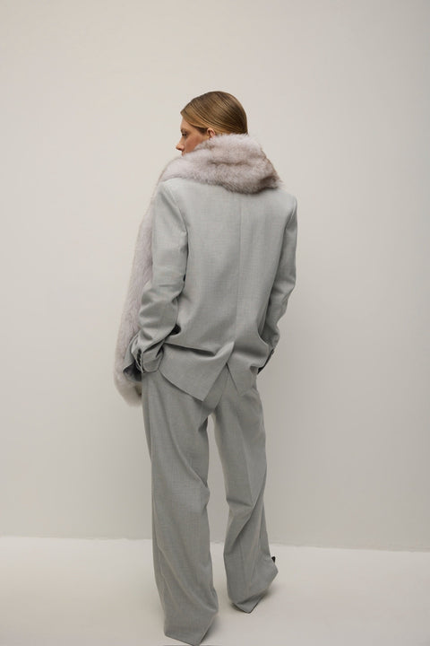 Natural White Fox Fur Scarf
