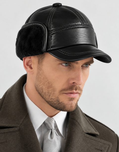 Men Cowhide Leather Hat