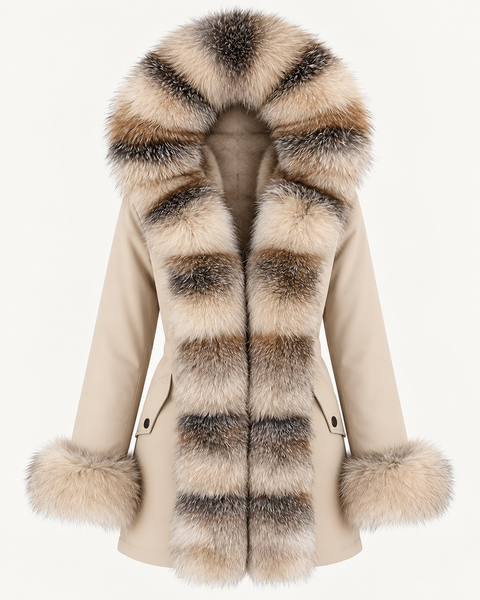 Parka doublée en fourrure de renard